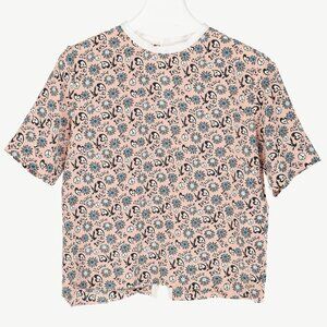 Sandro Pink Floral Silk Crepe Tee